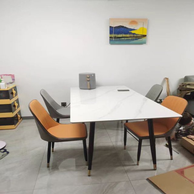 Modern Furniture Rock Plate Dinning Table Set 6 Seater Marble Dining Table For Dining Room Restaurant Hotel