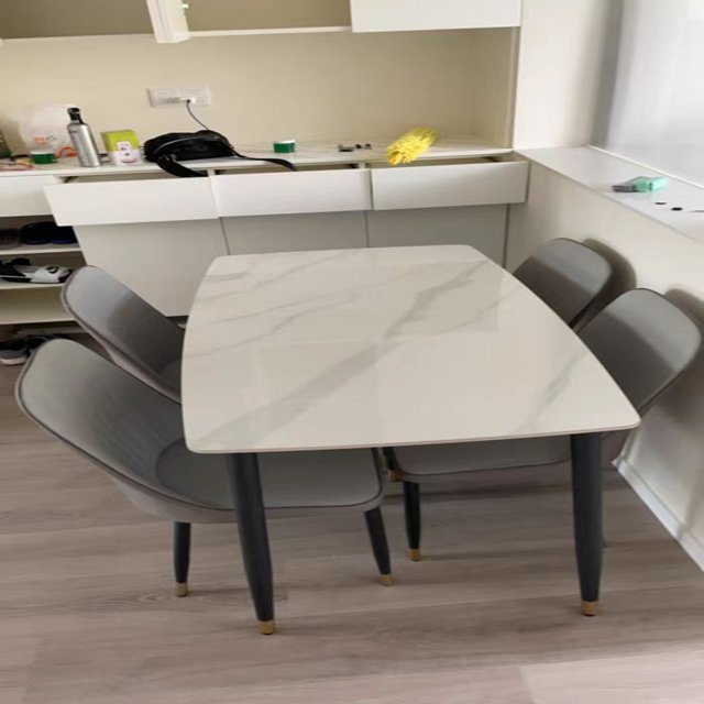 Modern Furniture Rock Plate Dinning Table Set 6 Seater Marble Dining Table For Dining Room Restaurant Hotel