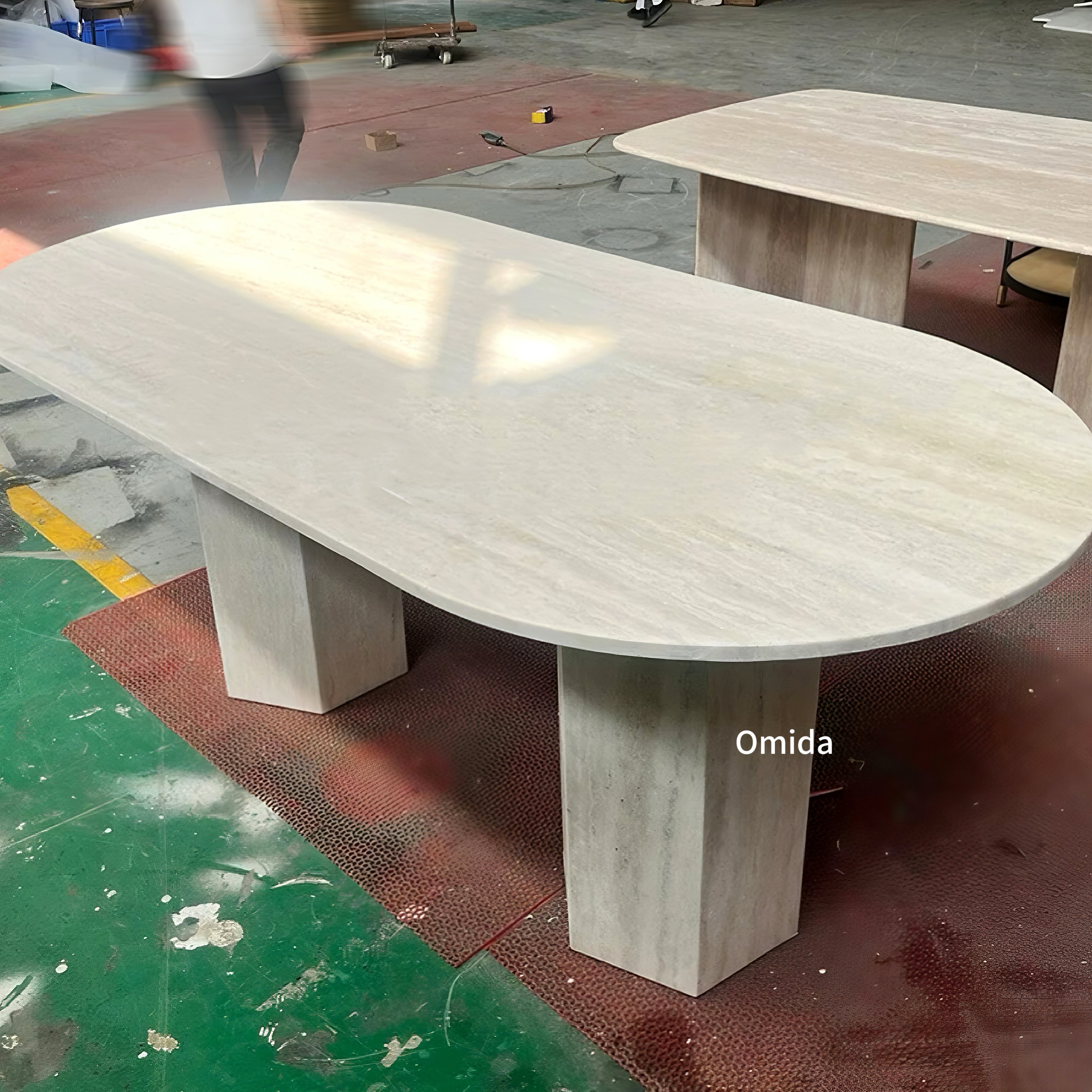 Simple Style Best Selling Home Furniture Natural Travertine Whole Piece Dining Table For Dining Room Villa with Wholesaler Price