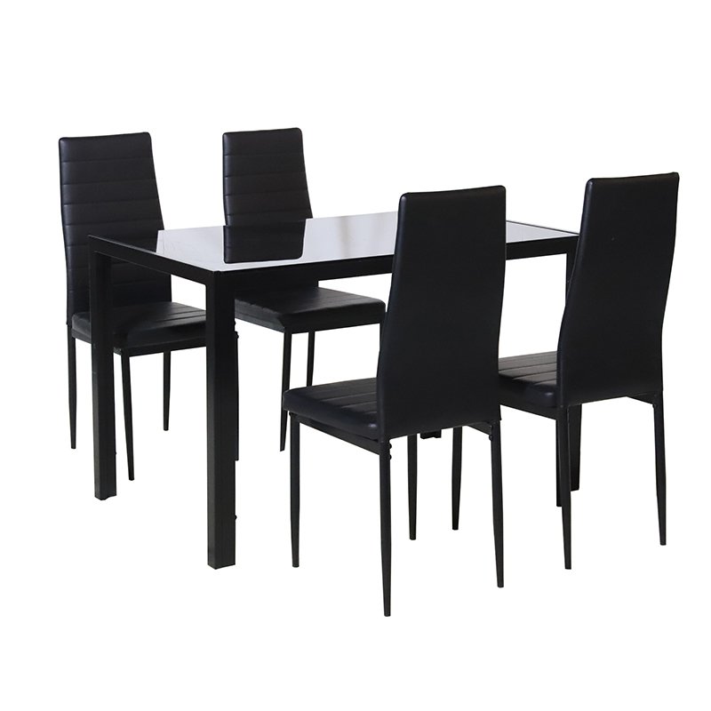 Factory Price Dining Tables Set Leather Chairs Kitchen Furniture Home Furniture Glass Modern Dining Table