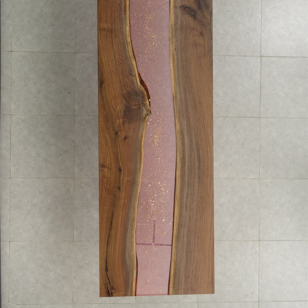 Live edge slab Solid wood Resin epoxy Table Tops Live room furniture set