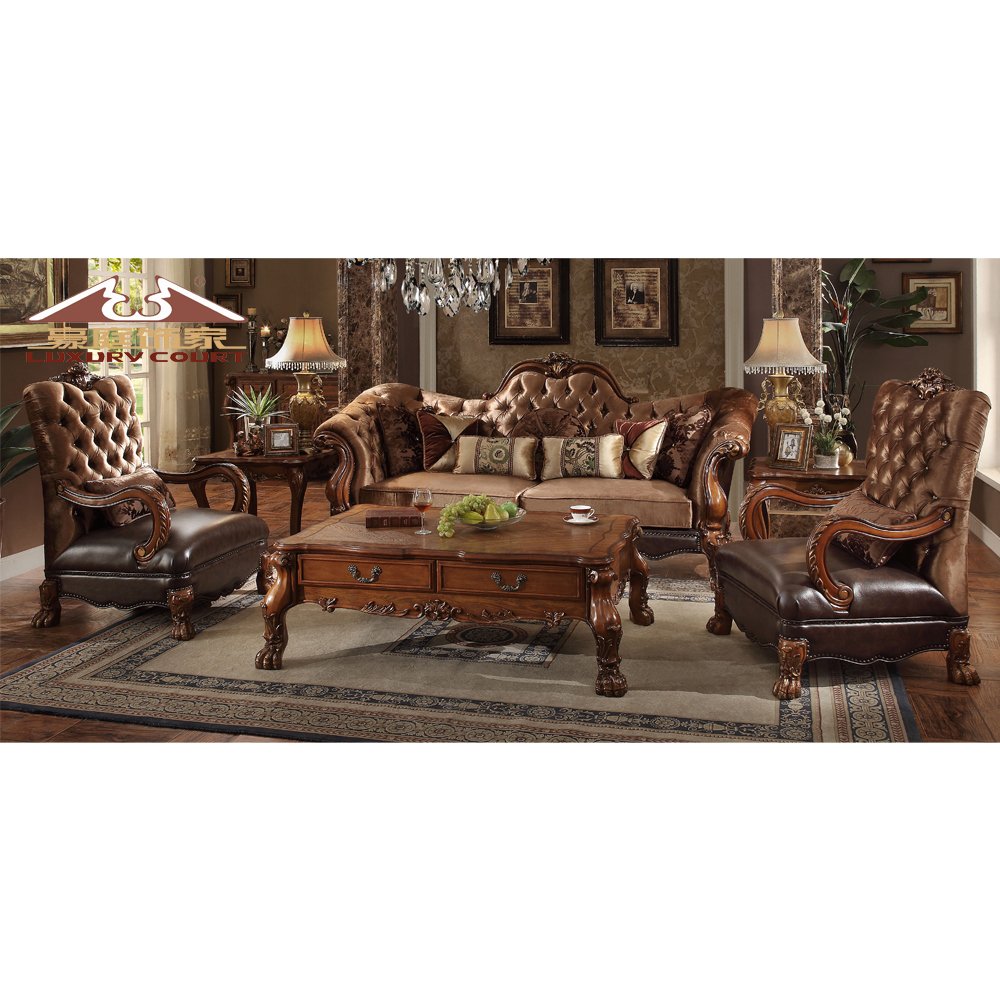 Longhao Luxury modern Dining Room Furniture Antique Kitchen Dining Set Solid Wood Table with Chairs Set