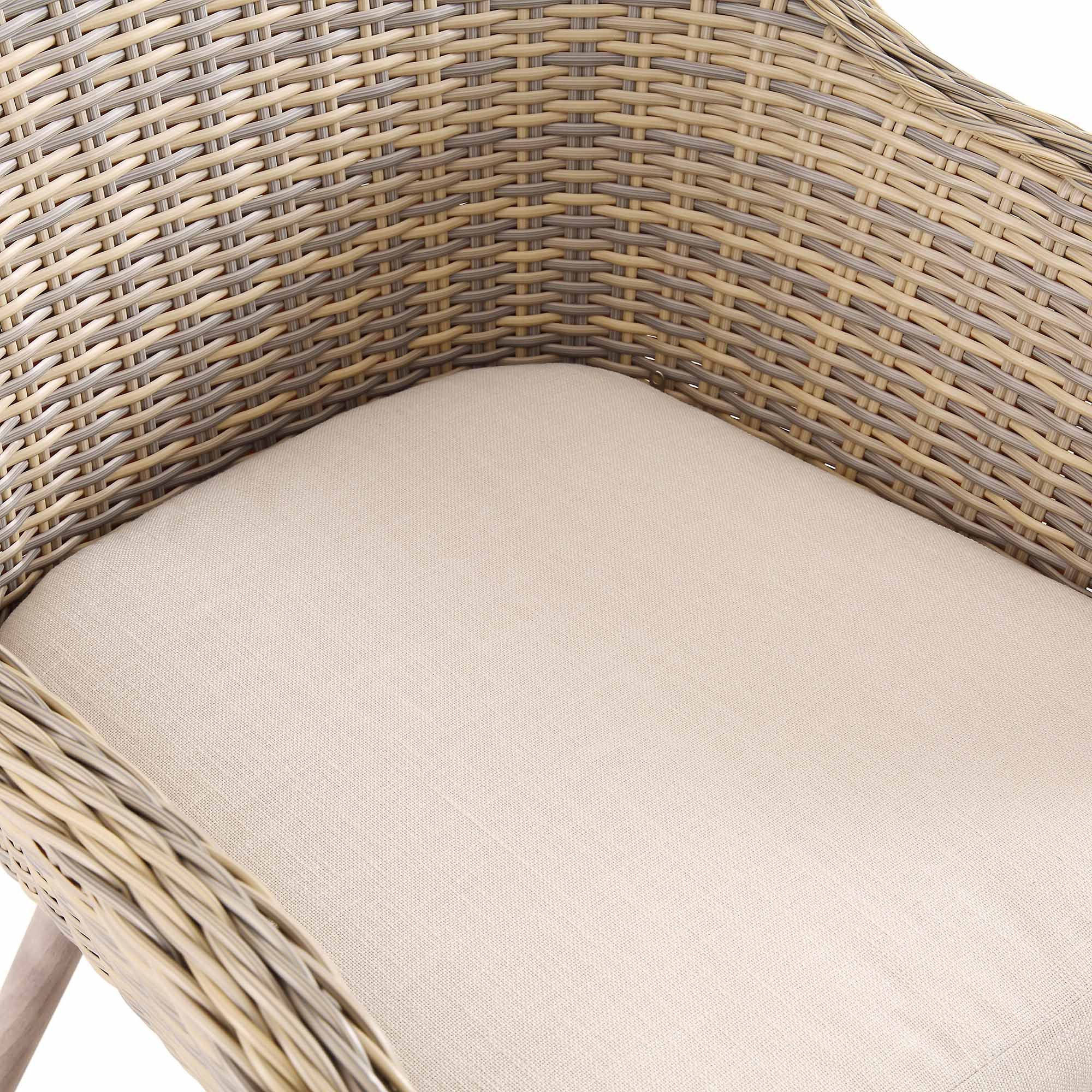Devoko 7 piece dining table set with wicker rattan and cushions for indoor or outdoor