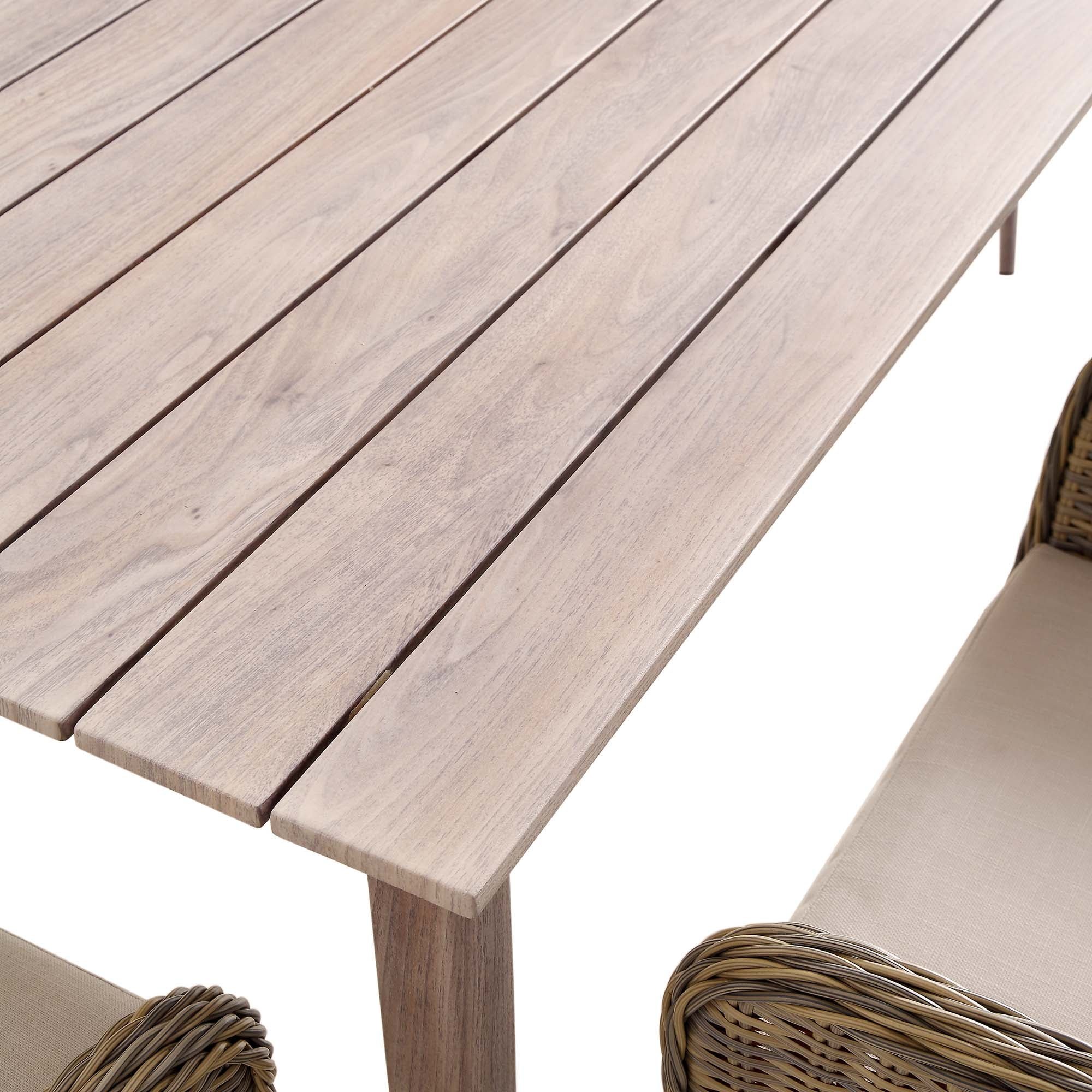 Devoko 7 piece dining table set with wicker rattan and cushions for indoor or outdoor