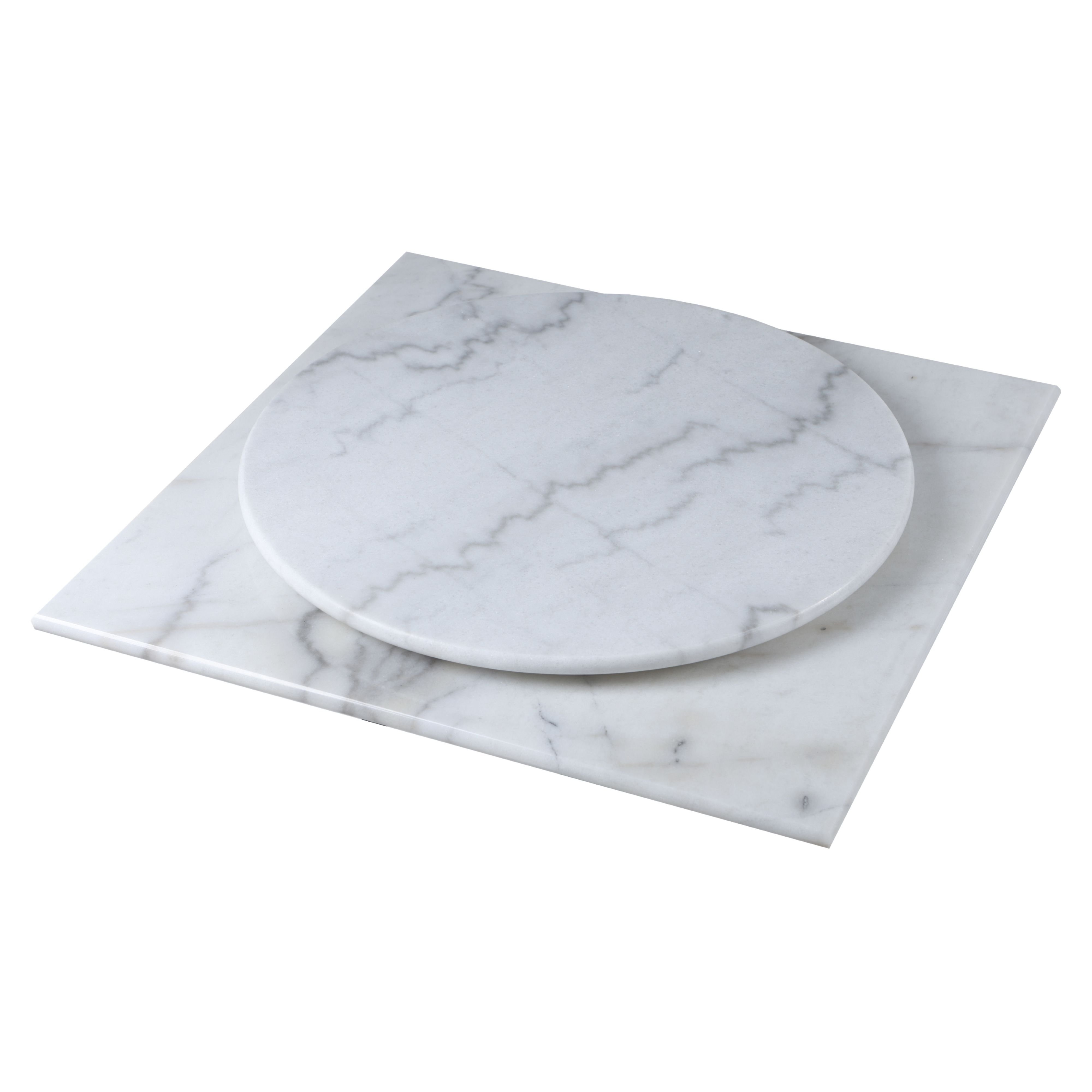 Lifepursue Cost effective 18mm pure GX white Round Marble top with Plywood Substrate for bistro table