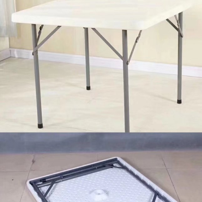 Modern Folding round Plastic Outdoor Dining Table for Banquet Event Hotel Garden Home Furniture with Safe Packing
