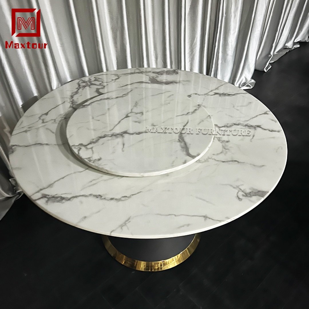 Modern Luxury Marble Top Dining Table Set with 6 Chairs for Hotel Outdoor Use for Dining Room Furniture Living Room Hall