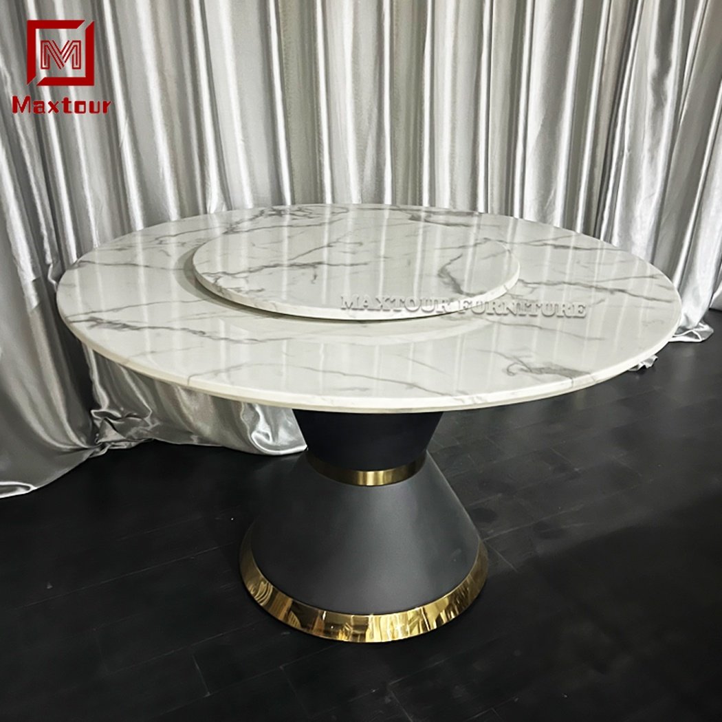Modern Luxury Marble Top Dining Table Set with 6 Chairs for Hotel Outdoor Use for Dining Room Furniture Living Room Hall