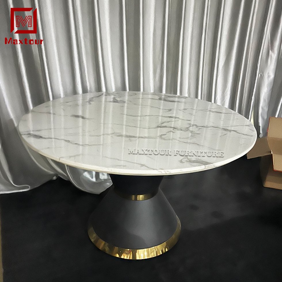 Modern Luxury Marble Top Dining Table Set with 6 Chairs for Hotel Outdoor Use for Dining Room Furniture Living Room Hall