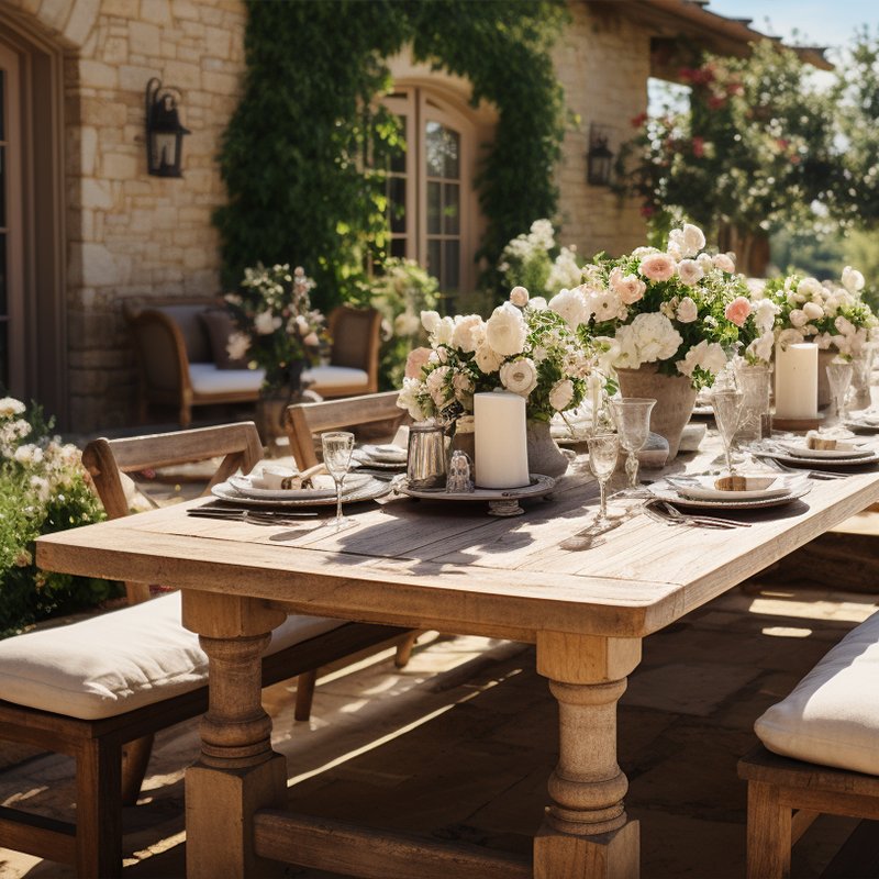 Mrs Woods High Quality Wooden Easy Clean Durable Counter Height Dining Table Set With 6/8/12 Chairs Event
