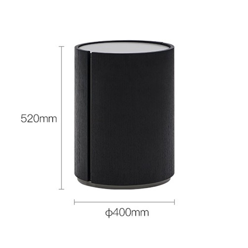 Walnut Solid Wood Bedside Table High Quality Round Black Nightstand Bedroom Furniture Wooden Home Furniture Modern