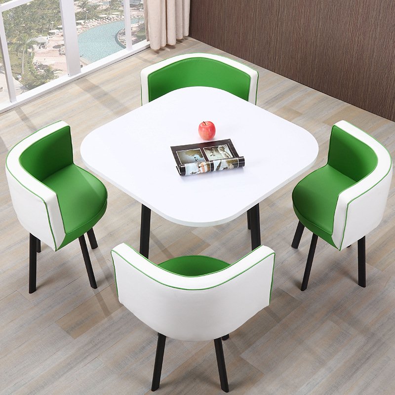 Hanyee Luxury Modern Square Dining Table Set 4 Chairs MDF Leisure Coffee Tables for Home Kitchen Use for Hotels