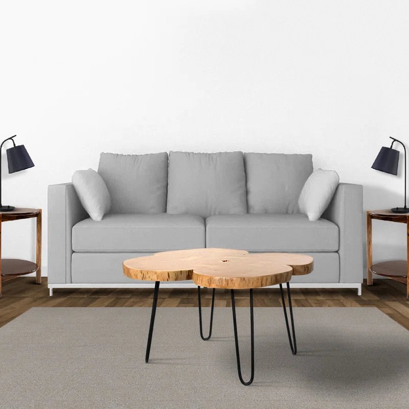 Modern Design Solid Woody Live Edge Side Table Dining Room Furniture Set for Home or Office Use