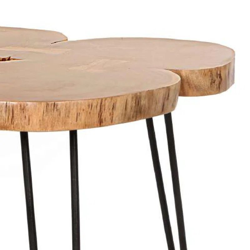 Modern Design Solid Woody Live Edge Side Table Dining Room Furniture Set for Home or Office Use