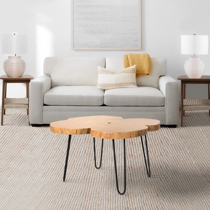 Modern Design Solid Woody Live Edge Side Table Dining Room Furniture Set for Home or Office Use