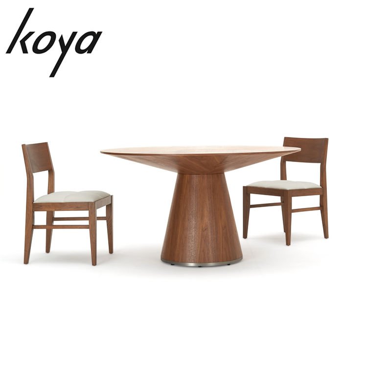 Modern Luxury Walnut Veneer Round dining table New modern design home furniture Solid wood round dinning table