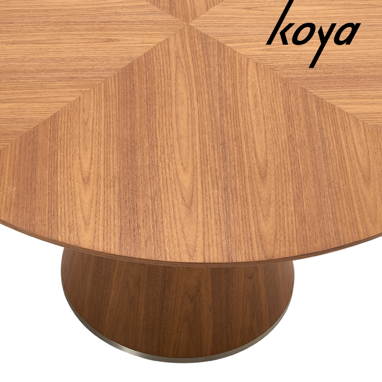 Modern Luxury Walnut Veneer Round dining table New modern design home furniture Solid wood round dinning table
