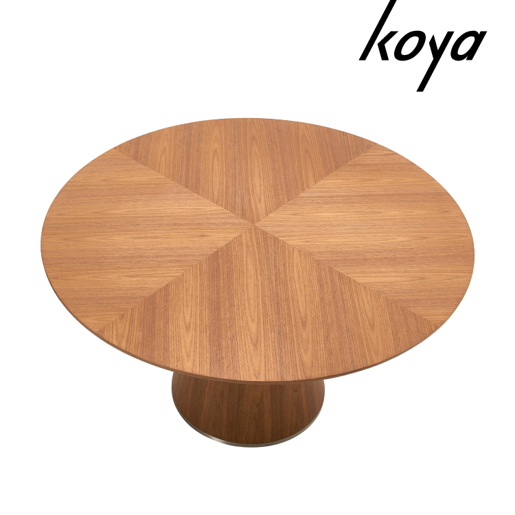 Modern Luxury Walnut Veneer Round dining table New modern design home furniture Solid wood round dinning table