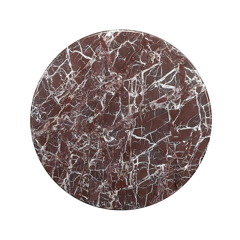 Custom Home Living Room Stone Furniture 120cm Table Modern Marble Top Red Round Dining Table for Villa And Hotel