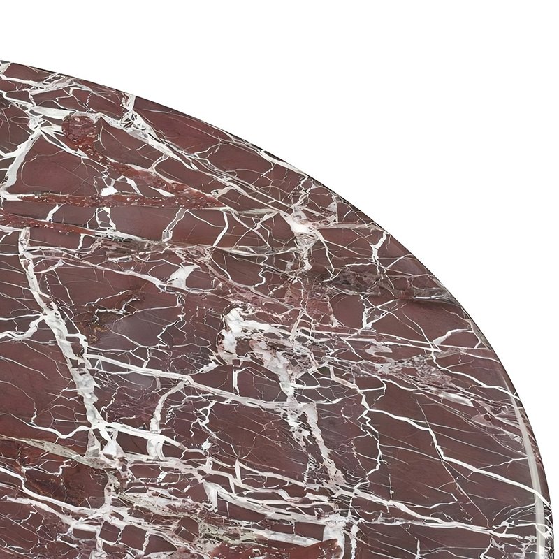 Custom Home Living Room Stone Furniture 120cm Table Modern Marble Top Red Round Dining Table for Villa And Hotel