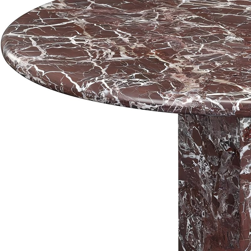 Custom Home Living Room Stone Furniture 120cm Table Modern Marble Top Red Round Dining Table for Villa And Hotel