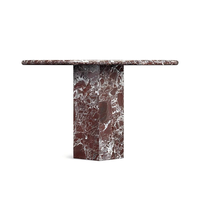Custom Home Living Room Stone Furniture 120cm Table Modern Marble Top Red Round Dining Table for Villa And Hotel