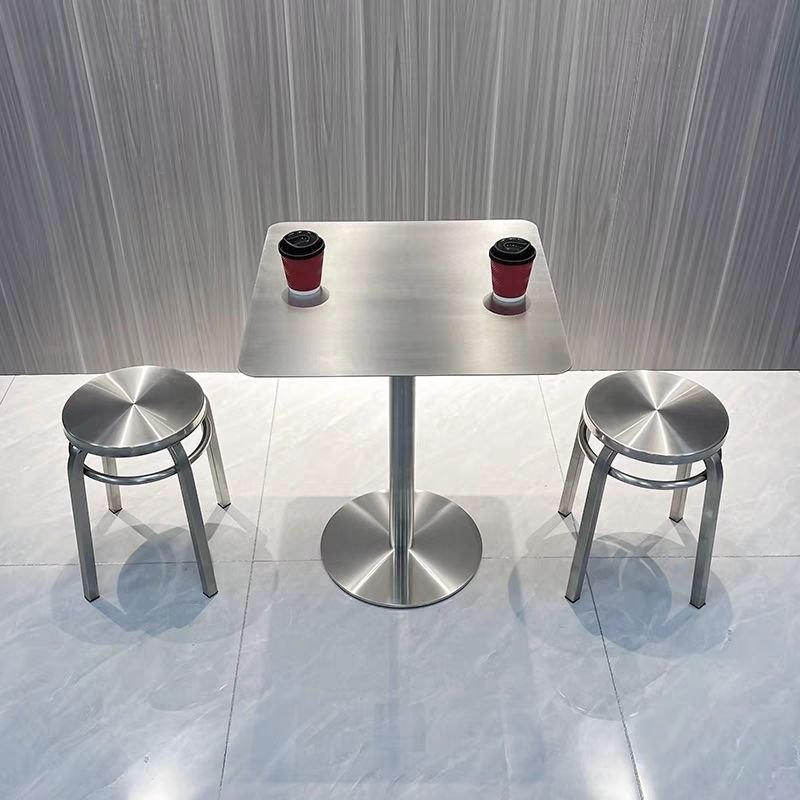 High Quality Cheap Lightweight Structure For Outdoor Dining Stylish Design Practical Use Small Square Table Stainless Steel