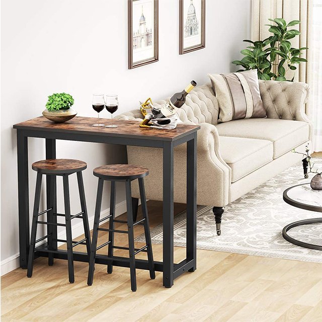 Home Decor Products 3 Pieces Dining Table Set 2 Stools Chairs Kitchen Breakfast Dining Bistro set