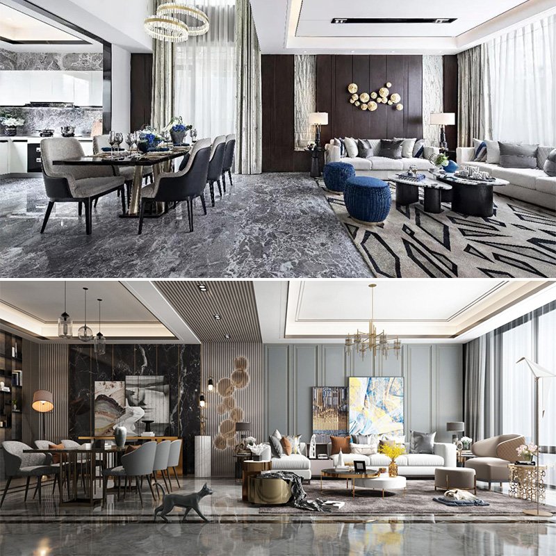 Company Turn key Furniture Project Modern Stylish 160 10 Seater Round Dinning Room Table Sets for Living Room with 8/4 Chairs