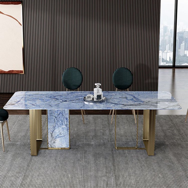 modern luxury marble stainless steel kitchen breakfast dining tables set for 6 on sale