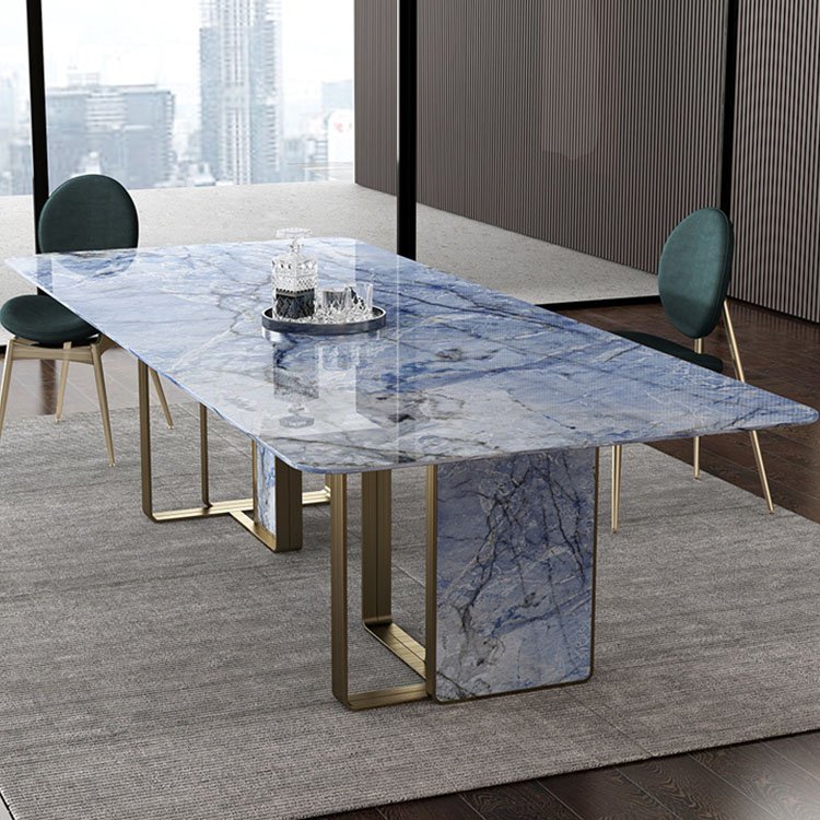 modern luxury marble stainless steel kitchen breakfast dining tables set for 6 on sale