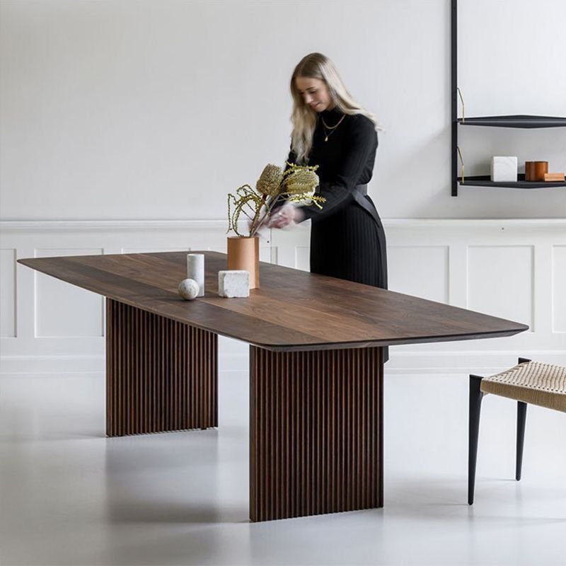 modern luxury customize size high quality walnut wood dining table for dining room restaurant