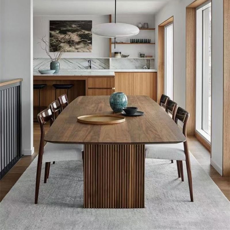 modern luxury customize size high quality walnut wood dining table for dining room restaurant