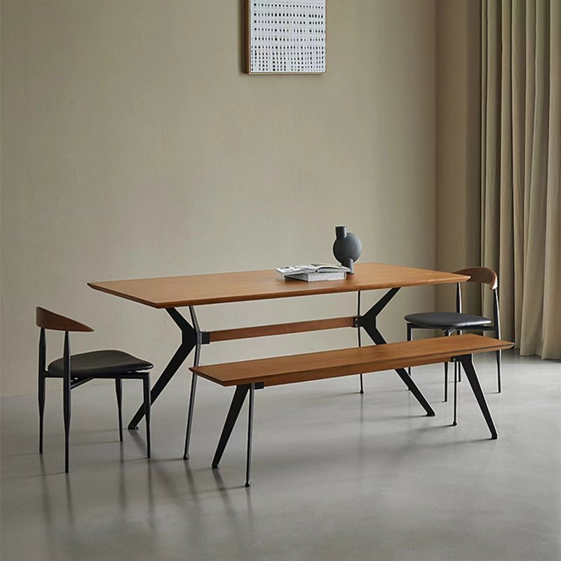 Factory sales modern multifunctional MDF metal legs living room rectangle dining table