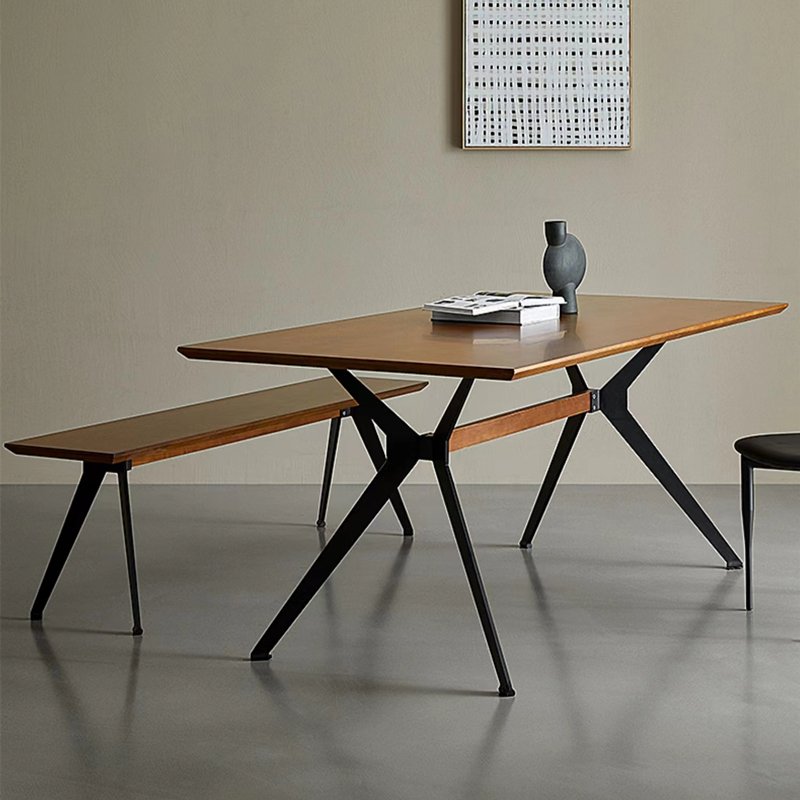Factory sales modern multifunctional MDF metal legs living room rectangle dining table