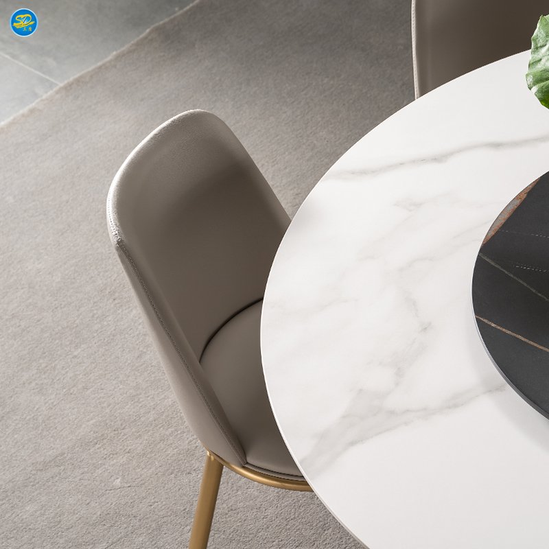 Wholesale modern simple style dining room set light luxury marble household round dining table
