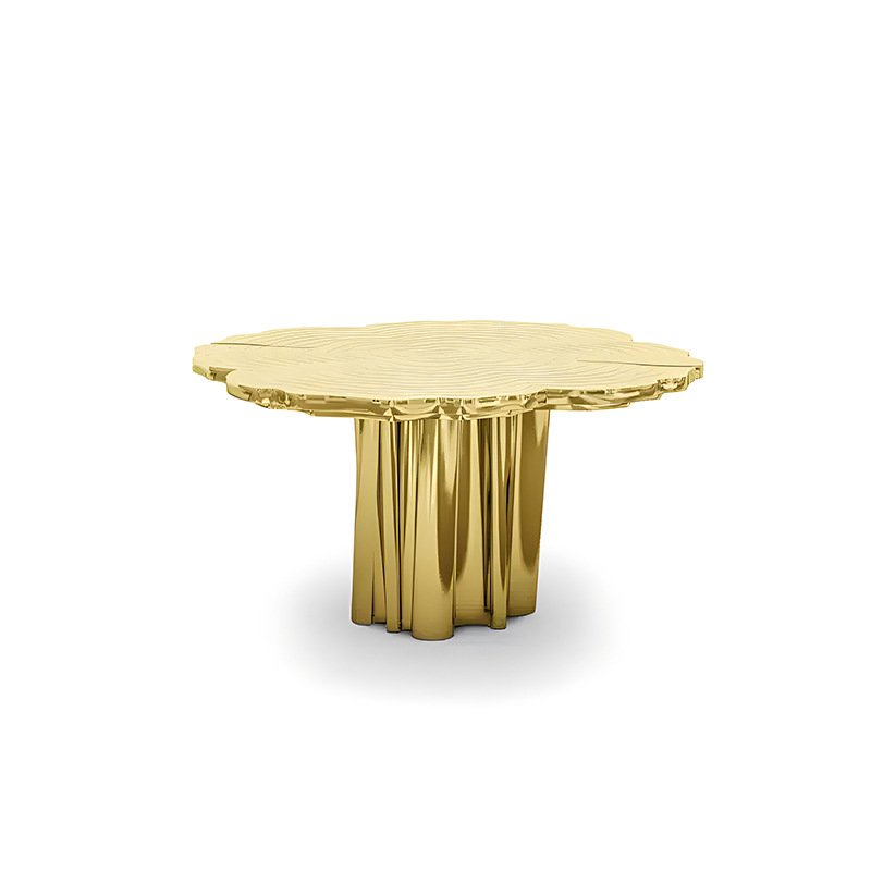 MR Golden Luxury Stainless Steel Dining Table Irregular Tree Stump Restaurant Table For Home Hotel Wedding