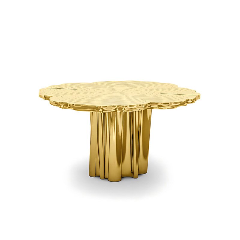 MR Golden Luxury Stainless Steel Dining Table Irregular Tree Stump Restaurant Table For Home Hotel Wedding