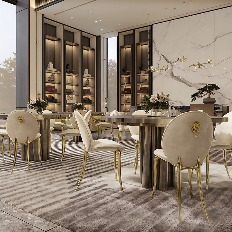MR Golden Luxury Stainless Steel Dining Table Irregular Tree Stump Restaurant Table For Home Hotel Wedding
