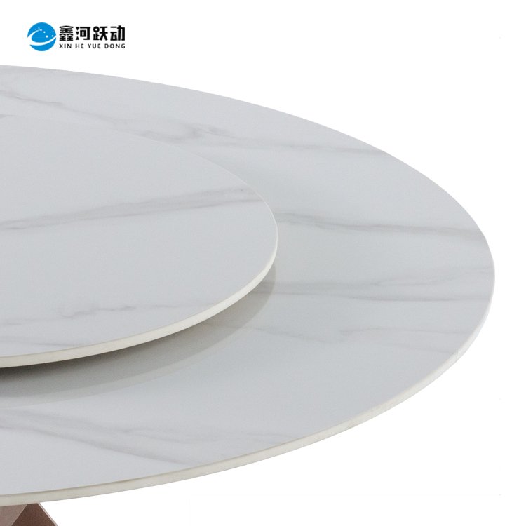 Modern marble round rotating dining room table large rotatable round dining table for home