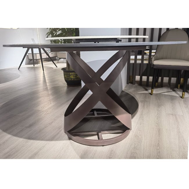 Modern marble round rotating dining room table large rotatable round dining table for home