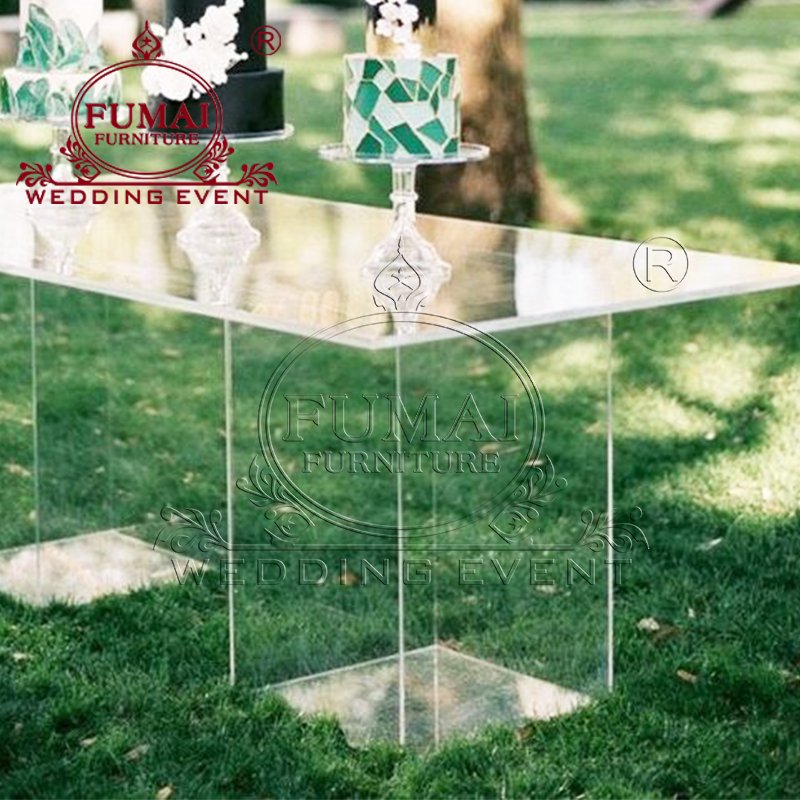 Luxury Hotel Banquet Dining Event Furniture Clear Plexiglass Crystal Acrylic Sweetheart Table