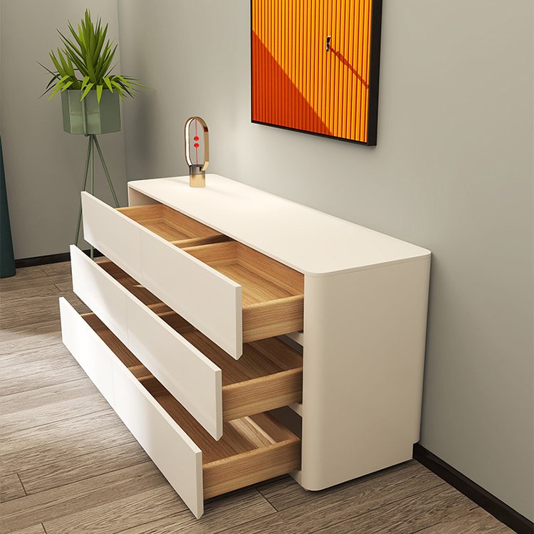 High Quality Nordic Style Hotel Decor Modern Round Wood Side Table White Sideboard Home Furniture Sideboard