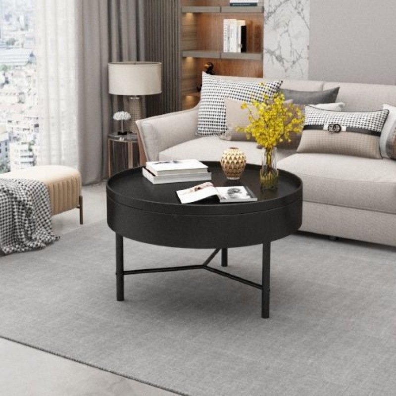 New Arrival Durable Morden Density Board With Wrought Iron Multifunctional Storage Small Round Table For Living Room