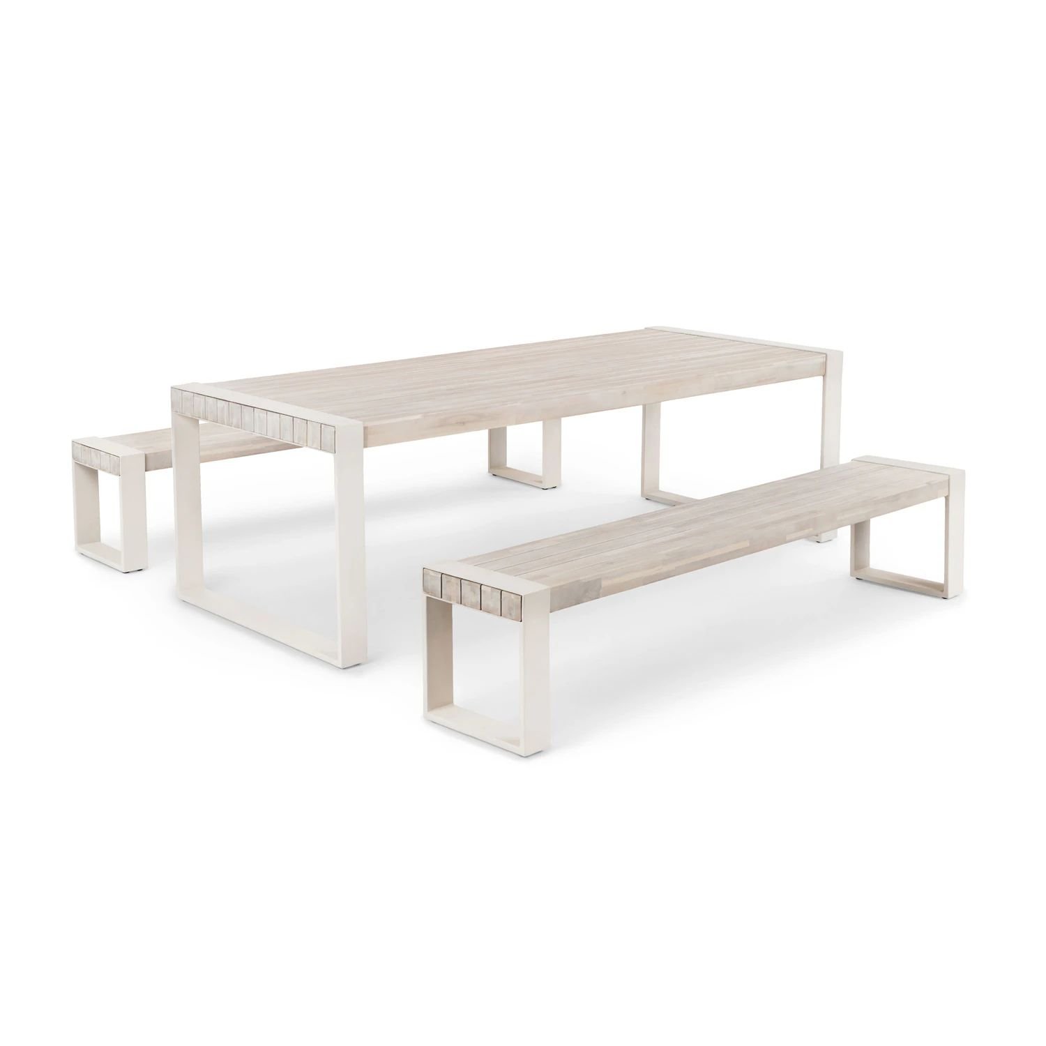 Hot Sale Luxury Modern Style Rectangle Wood Top Metal Leg Dinning Table with Bench Set for Outdoor and Indoor Dinning Area
