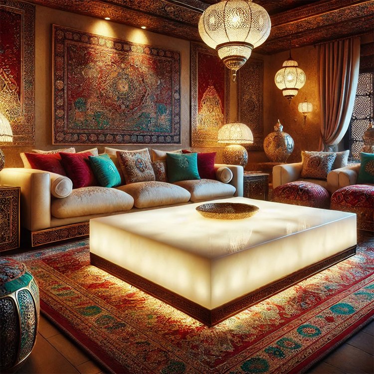 Arabic Style Dining Table SA Household Home Coffee Table Hotel Restaurant Furniture Saudi Arabia Custom Natural Marble Table