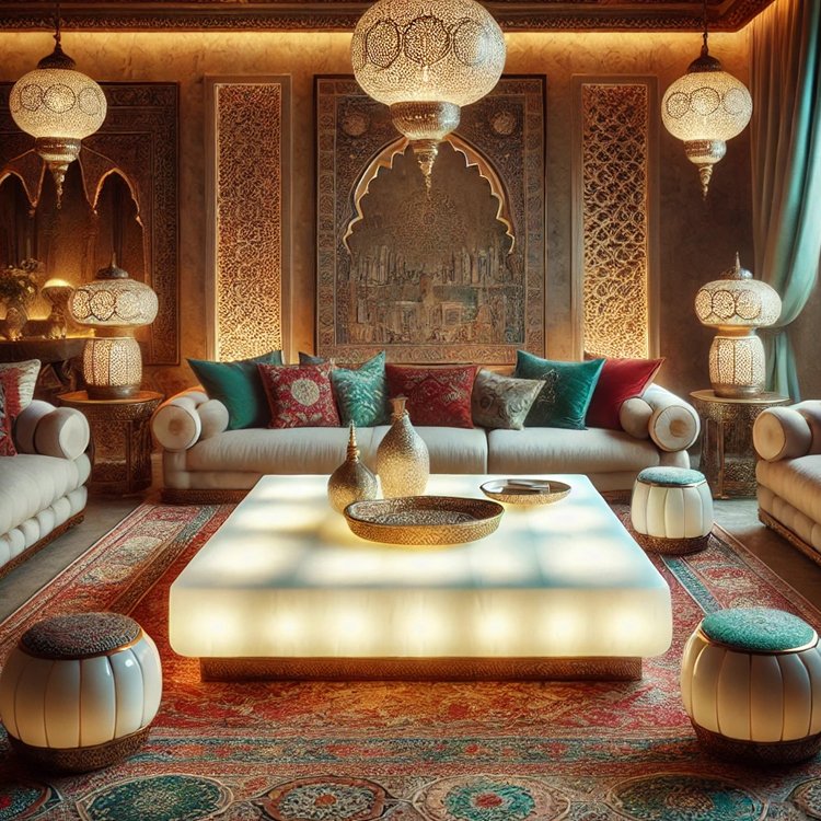 Arabic Style Dining Table SA Household Home Coffee Table Hotel Restaurant Furniture Saudi Arabia Custom Natural Marble Table