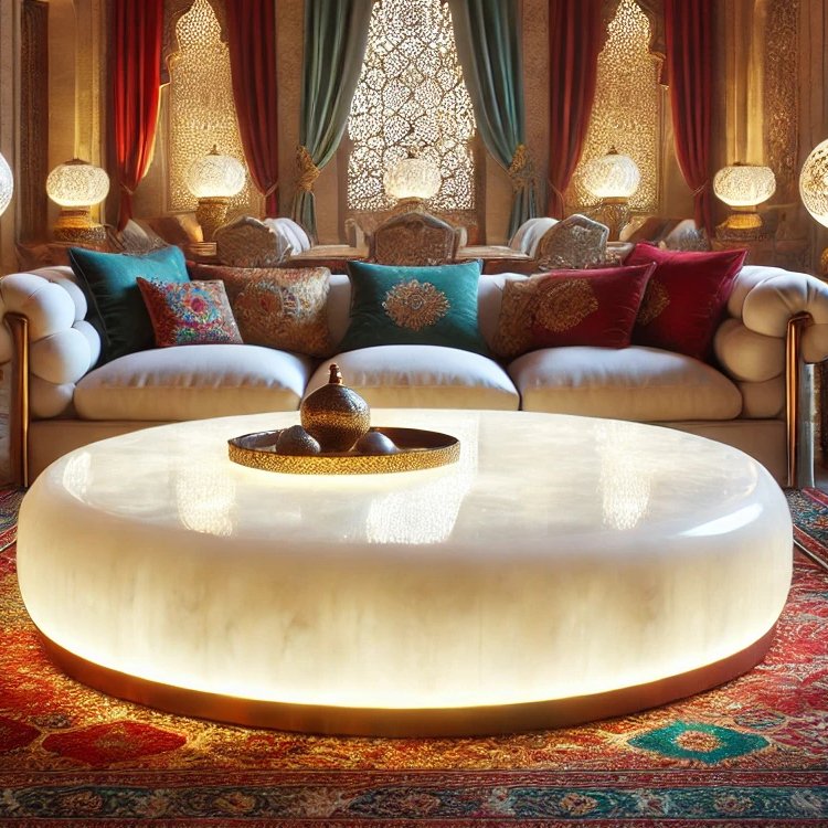 Arabic Style Dining Table SA Household Home Coffee Table Hotel Restaurant Furniture Saudi Arabia Custom Natural Marble Table