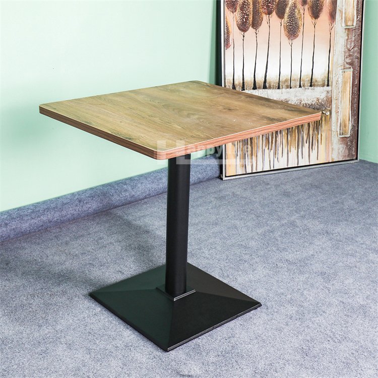 Hot Selling Solid Wood Iron Base Square Table Restaurant DT121