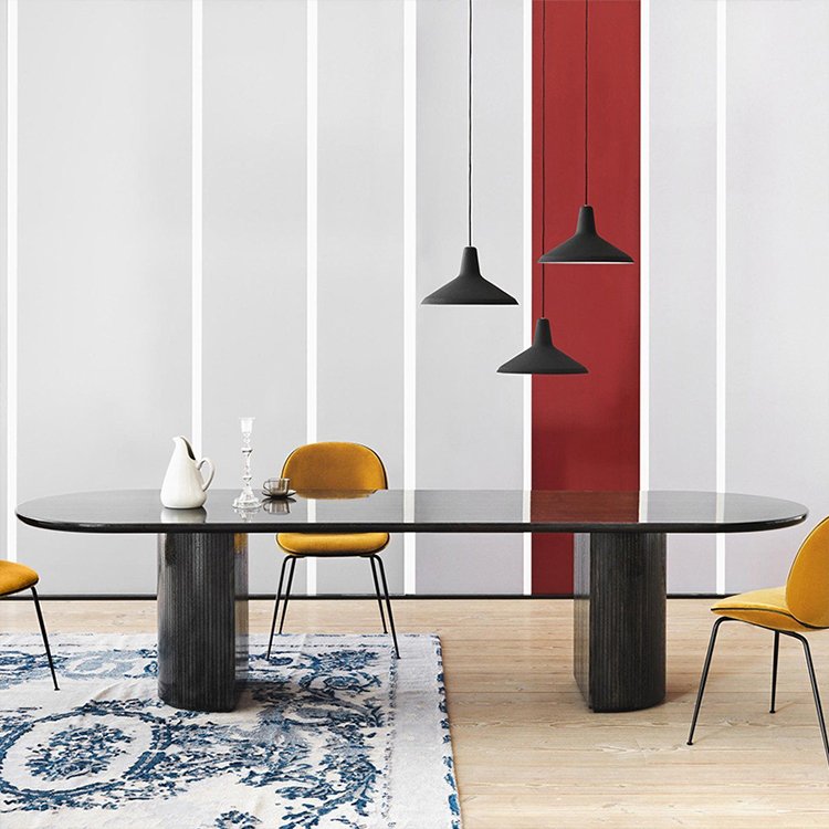 Contempo high quality modern oak long natural wooden legs solid modern wood dining table